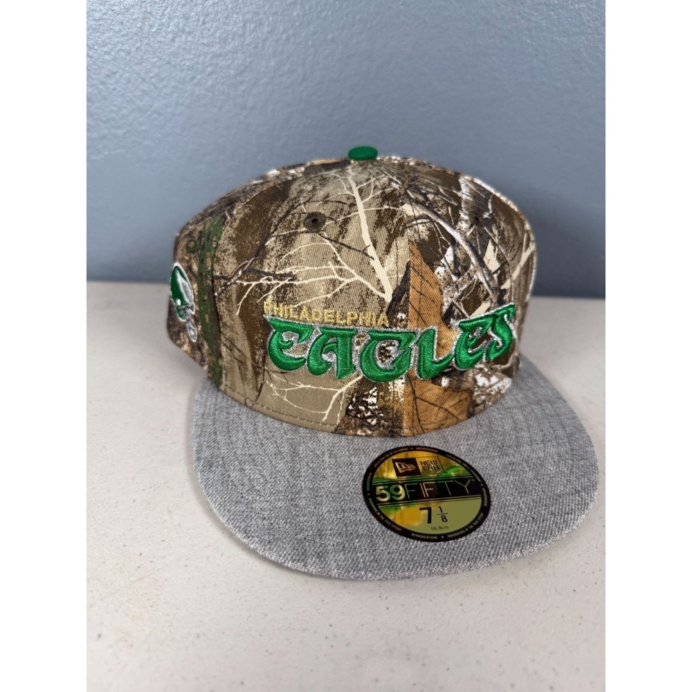 New‎ Era 59Fifty Philadelphia Eagles Realtree Camo & Gray Fitted Hat Size 7 1/8